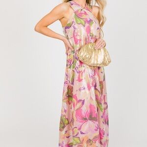 Ciebon Chaka Floral Sequin Maxi Dress